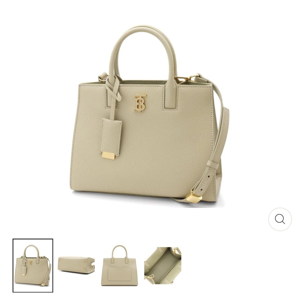 BURBERRY Leather Mini Frances Tote Bag in HUNTER